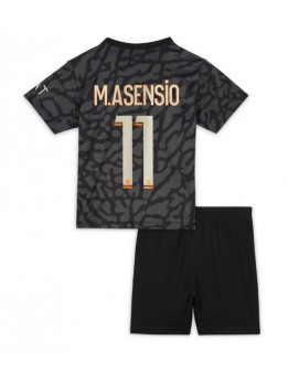 Billige Paris Saint-Germain Marco Asensio #11 Tredjedraktsett Barn 2023-24 Kortermet (+ Korte bukser)